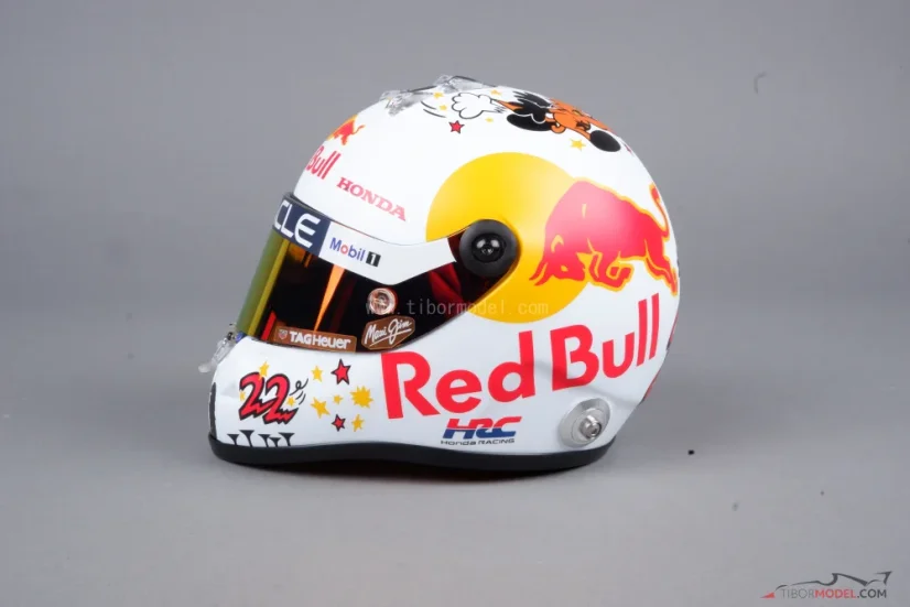 Yuki Tsunoda 2025 mini helmet, Red Bull, 1:2 Schuberth
