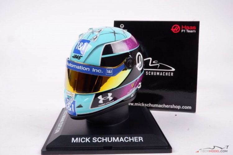 Mick Schumacher helmet, 2022 Miami GP, 1:4 Schuberth