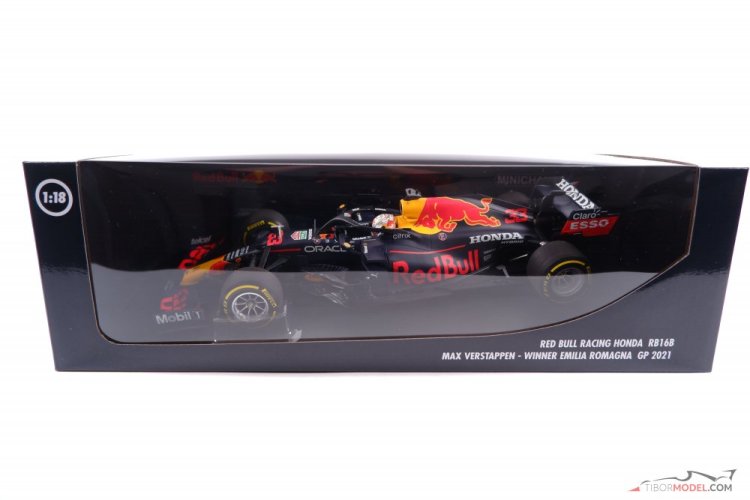 Red Bull RB16b - M. Verstappen (2021), Vítěz VC Emilia Romagna, 1:18 Minichamps