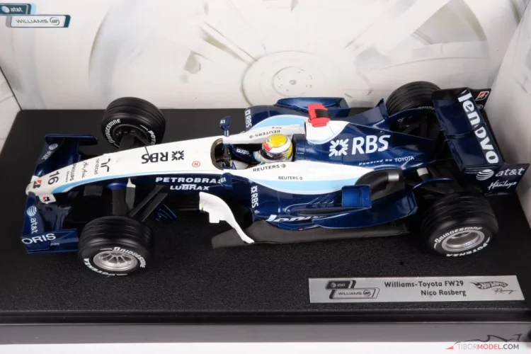 Model car Williams FW29 Rosberg 2007, 1:18 Hot Wheels | Tibormodel.com