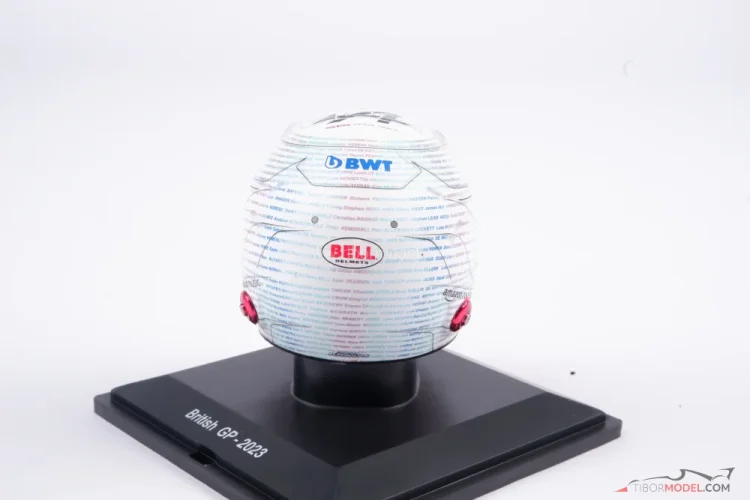 Esteban Ocon 2023, British GP Alpine helmet, 1:5 Spark