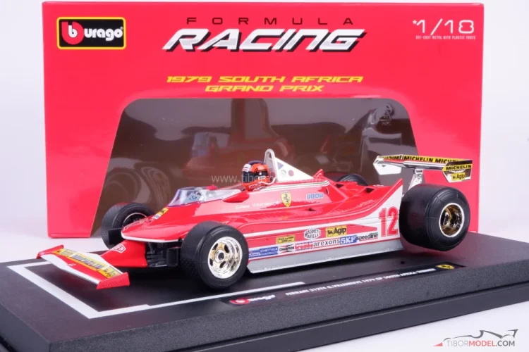 Ferrari 312T4 - Gilles Villeneuve (1979), Winner South African GP, 1:18 Bburago