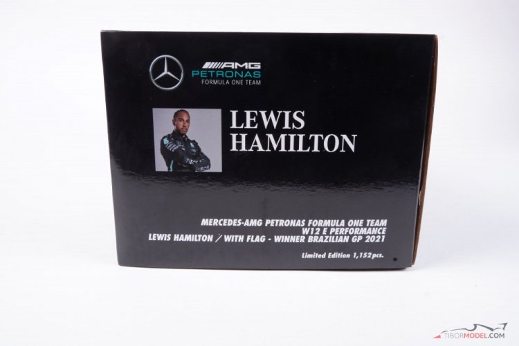 Mercedes W12 - L. Hamilton (2021), 1st Brazil GP, 1:18 Minichamps