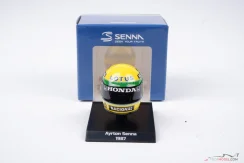 Ayrton Senna 1987 Lotus mini helmet, 1:10 Minichamps