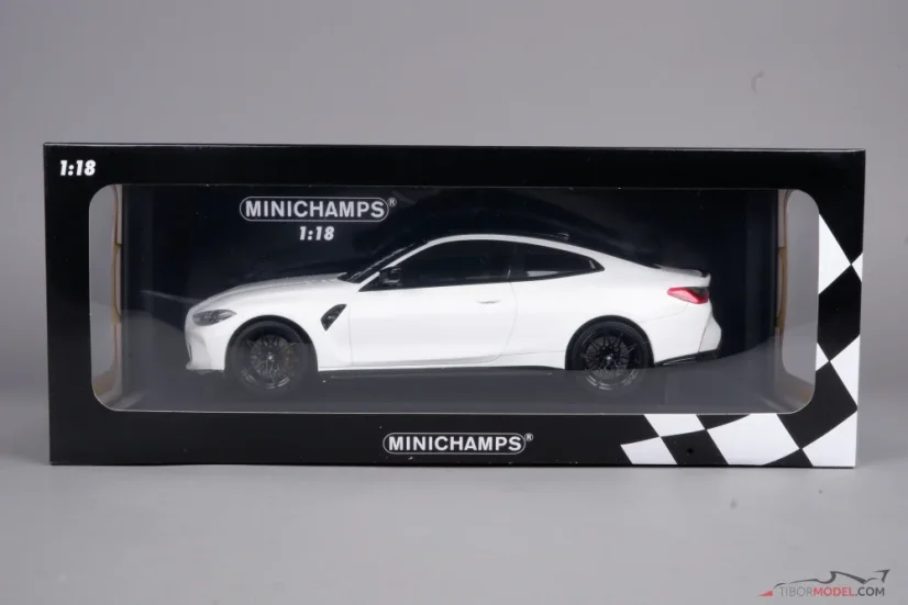 BMW M4 (2020) bílé, 1:18 Minichamps
