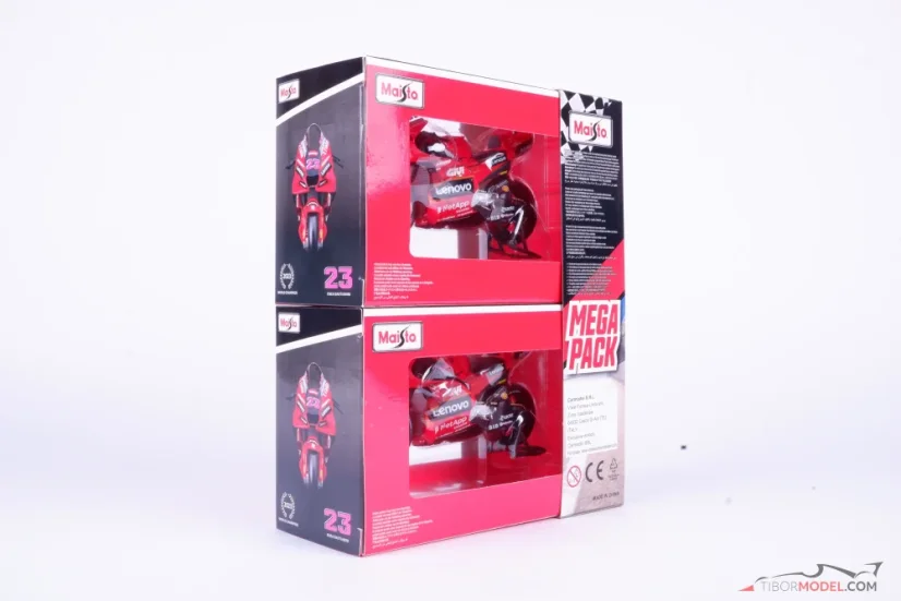 Ducati Desmosedici Bagnaia + Bastianini (2023), dvojbalení, 1:18 Maisto