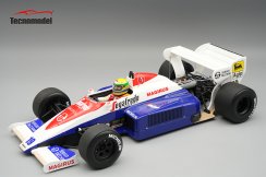 Toleman TG184 - Ayrton Senna (1984), British GP, with driver figurine 1:18 Tecnomodel