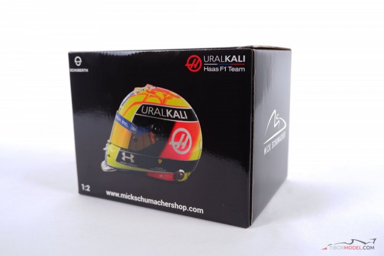 Mick Schumacher 2021 Haas British GP Silverstone mini helmet, 1:2 Schuberth