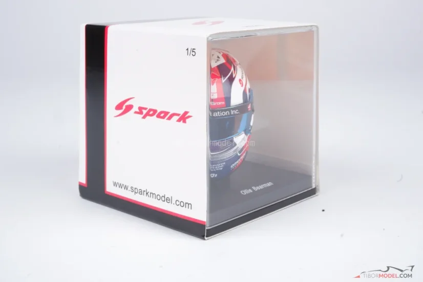 Oliver Bearman  2025 British GP mini helmet, Haas F1 Team helmet, 1:5 Spark