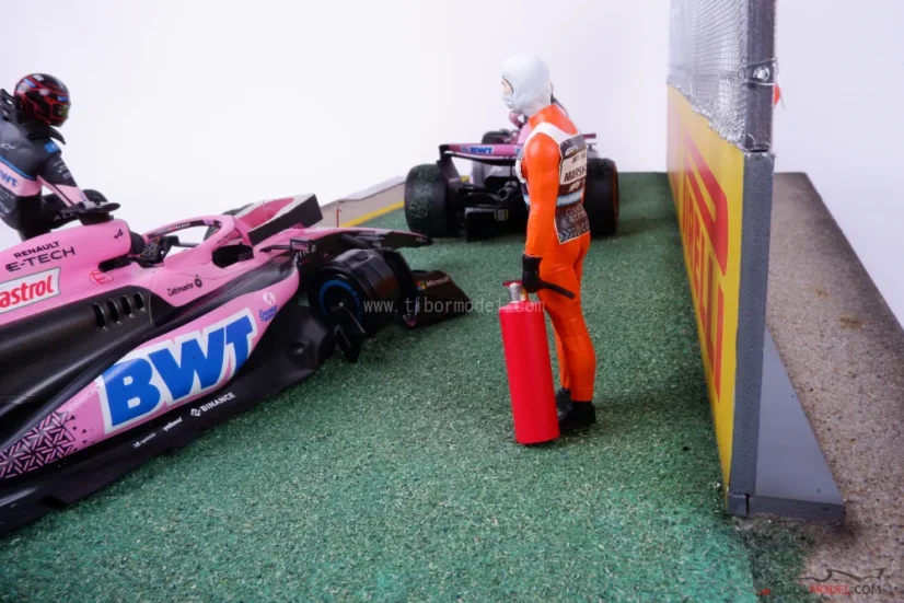 Dioráma Alpine A523 - Gasly & Ocon baleset 2023 Ausztrália, 1:18
