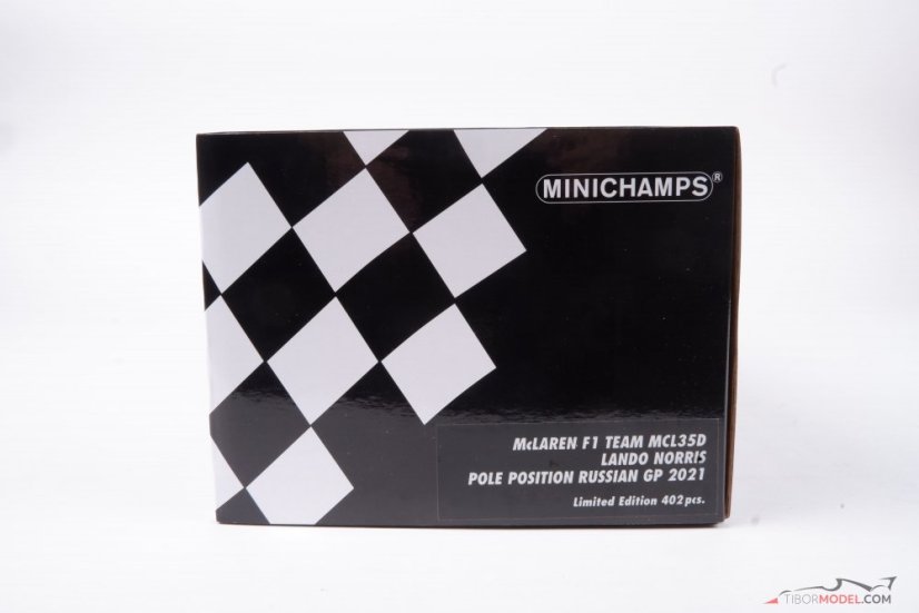 McLaren MCL35M - L. Norris (2021), Pole Position Russian GP, 1:18 Minichamps