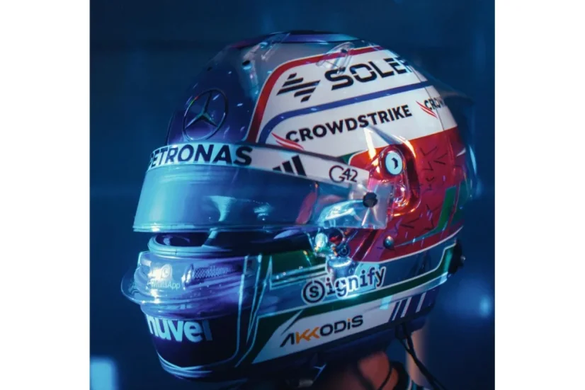 Kimi Antonelli 2025 Las Vegas GP mini helmet, Mercedes F1 Team, 1:5 Spark Kimi Antonelli 2025 Las Vegas GP mini helmet, Mercedes F1 Team, 1:5 Spark
