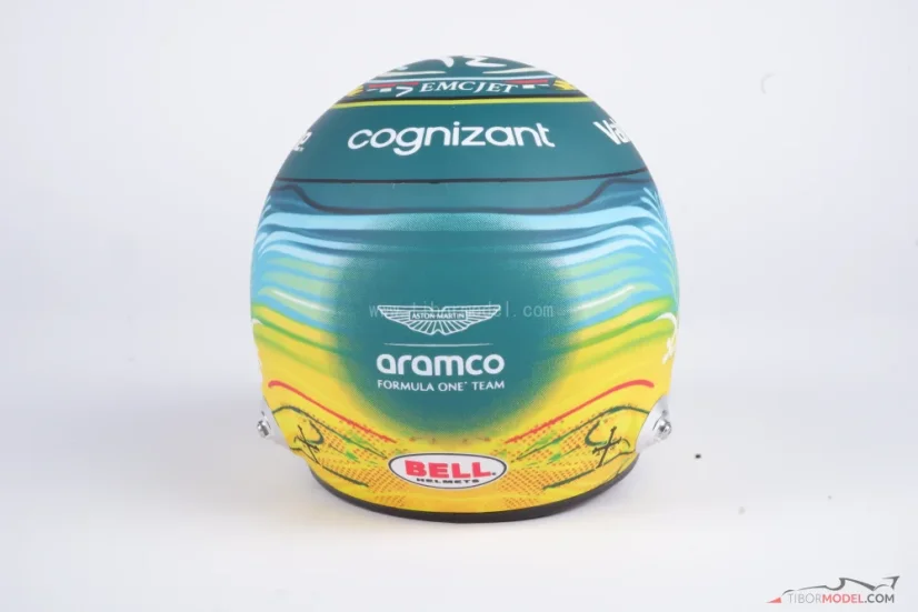 Fernando Alonso 2025 Szaúdi Nagydíj mini sisak, Aston Martin, 1:2 Bell