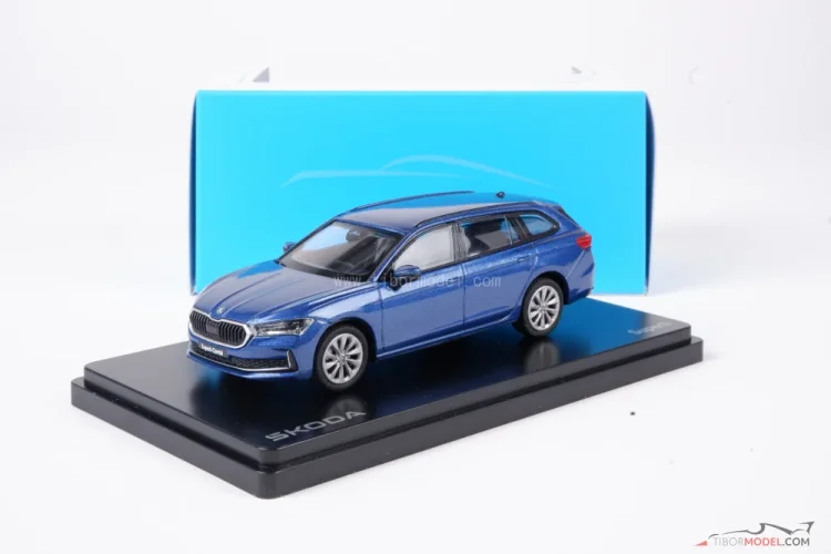 Skoda Superb IV Combi (2023) blue, 1:43 Abrex
