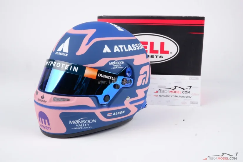 Alex Albon 2025 Williams mini helmet, 1:2 Bell