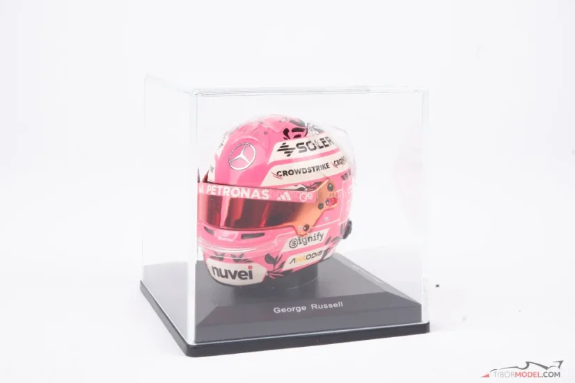 George Russell 2025 Miami GP mini helmet, Mercedes, 1:5 Spark