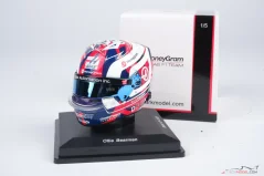 Oliver Bearman 2025 VC Veľkej Británie mini prilba, Haas F1 Team, 1:5 Spark