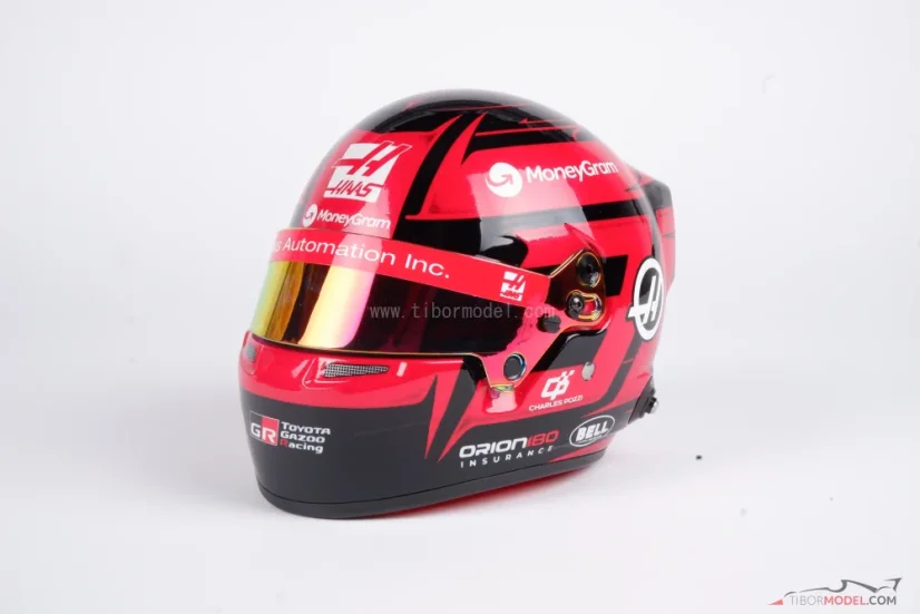 Esteban Ocon 2025 Haas mini helmet, 1:2 Bell