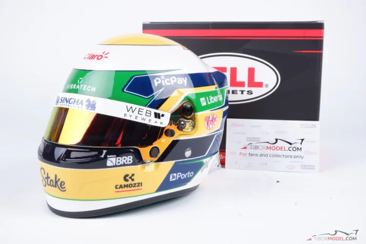 Gabriel Bortoleto 2025 Kick Sauber mini prilba, 1:2 Bell