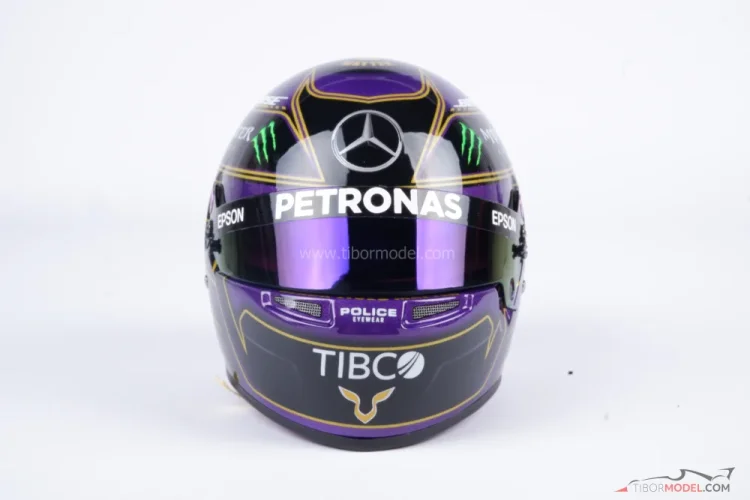 Lewis Hamilton 2020 Mercedes helmet, Abu Dhabi GP, 1:2 Bell