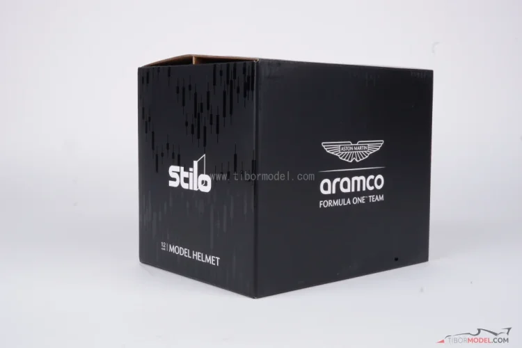 Lance Stroll 2025 Australian GP mini helmet, Aston Martin, 1:2 Stilo