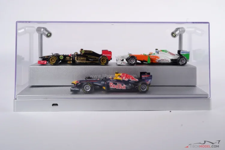 Vitrína LED strieborná pre modely mierky 1:24 a 1:43