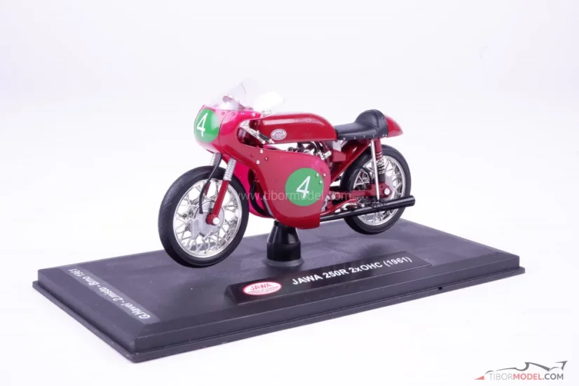 Jawa 250R 2x OHC (1961) tmavě červená, 1:18 Abrex