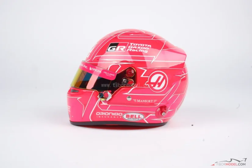 Esteban Ocon 2026 mini helmet, Haas, 1:2 Bell