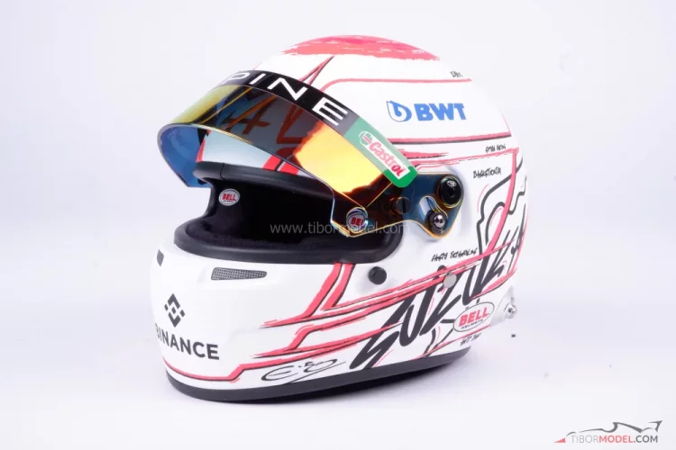 Esteban Ocon 2023 Alpine helmet, Japanese GP, 1:2 Bell