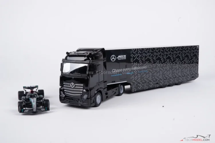 Mercedes Actros - csapat kamion Mercedes AMG Petronas 2024, 1:43 Bburago