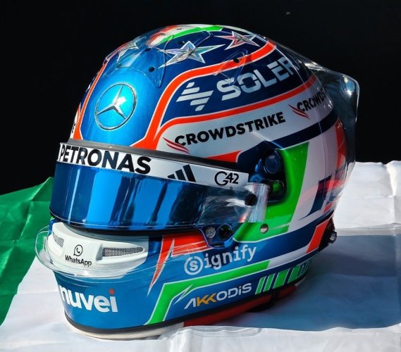 Kimi Antonelli 2025 Imola mini přilba, Mercedes, 1:5 Spark