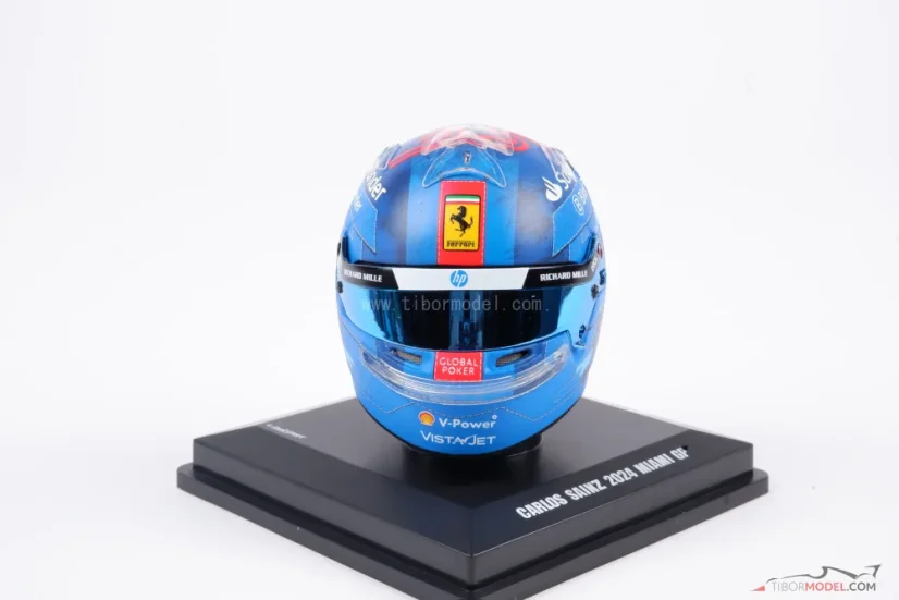 Carlos Sainz 2024 Miami GP mini helmet, Ferrari, 1:5 Looksmart
