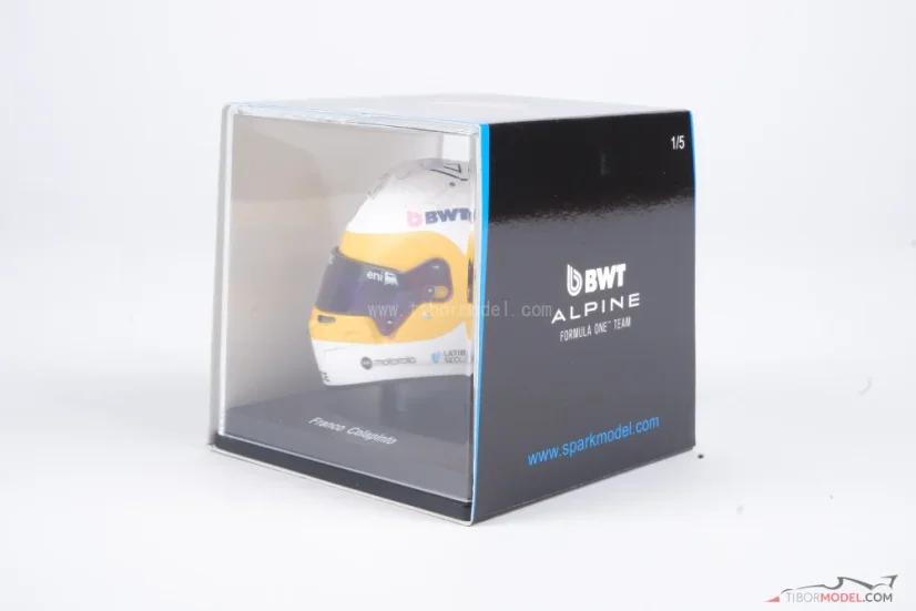 Franco Colapinto 2025 US GP mini helmet, Alpine F1 Team helmet, 1:5 Spark