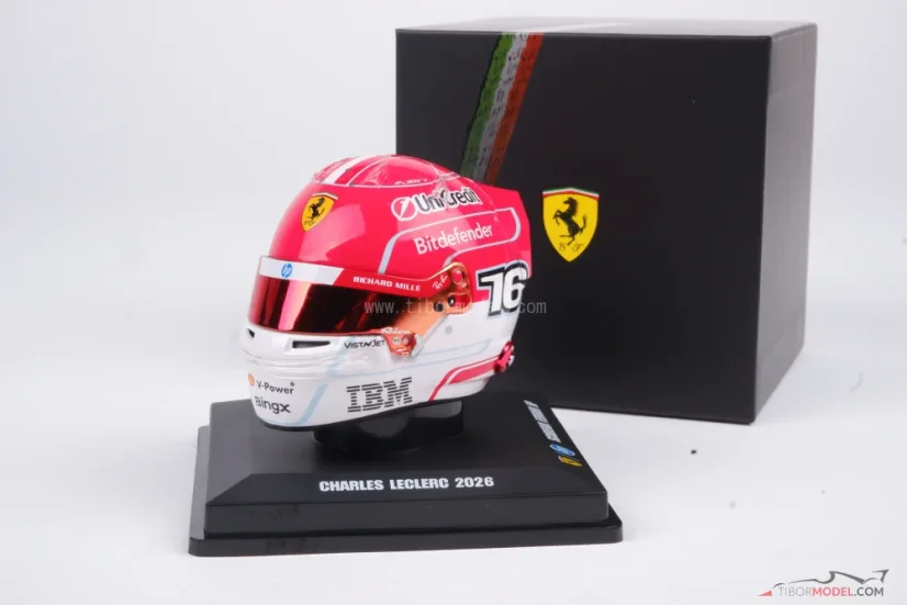 Charles Leclerc 2026 mini helmet, Ferrari, 1:5 Looksmart