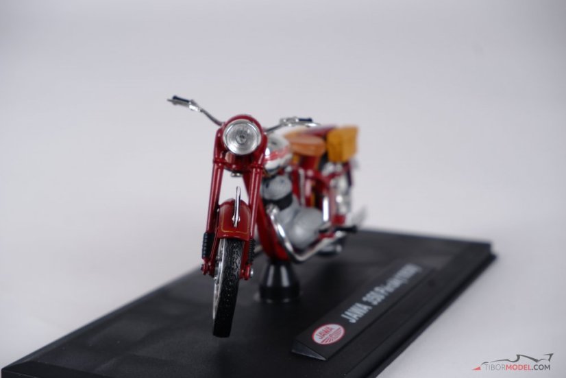 Jawa 350 Pérák oldaltáskákkal, bordó (1950), 1:18 Abrex
