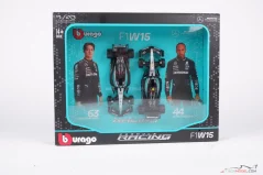 Mercedes W15 Hamilton + Russell (2024), dvojbalení, 1:43 BBurago