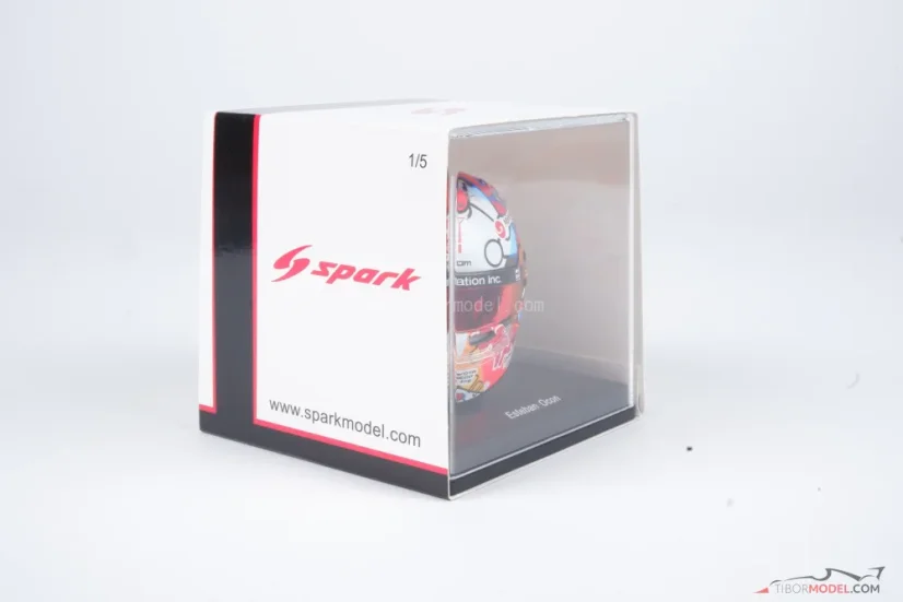Esteban Ocon 2025 Miami GP mini helmet, Haas F1 Team helmet, 1:5 Spark