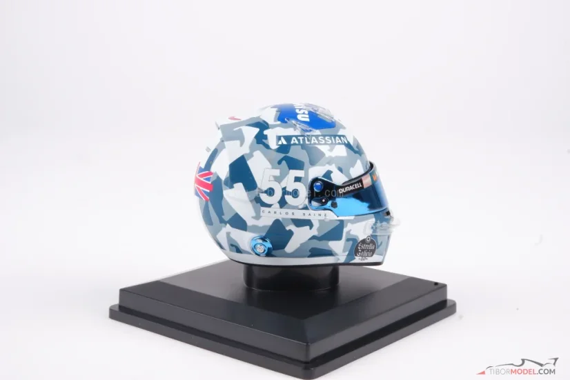 Carlos Sainz 2025 VC Velké Británie mini přilba, Williams, 1:5 Spark