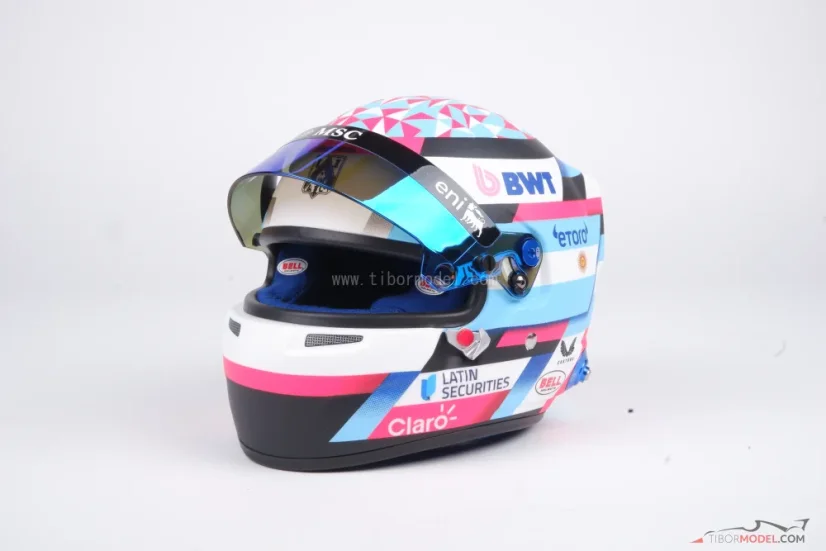 Franco Colapinto 2026 mini helmet, Alpine, 1:2 Bell