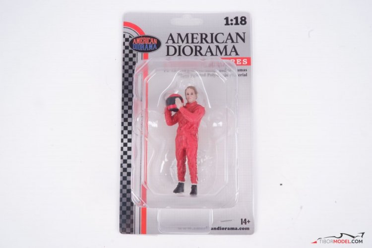 Niki Lauda pilóta figura, 1:18 American Diorama