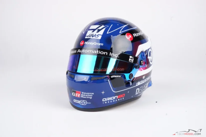 Oliver Bearman 2025 VC Singapuru mini přilba, Haas, 1:2 Bell