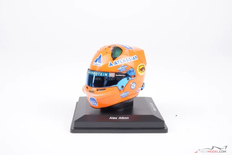 Alex Albon 2025 Miami GP mini helmet, Williams Racing, 1:5 Spark