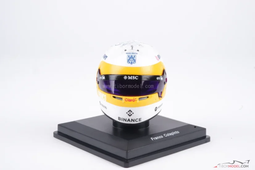 Franco Colapinto 2025 US GP mini helmet, Alpine F1 Team helmet, 1:5 Spark