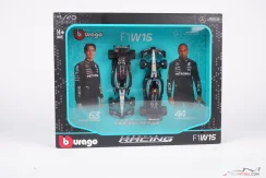 Mercedes W15 Hamilton + Russell (2024), dvojbalení, 1:43 BBurago