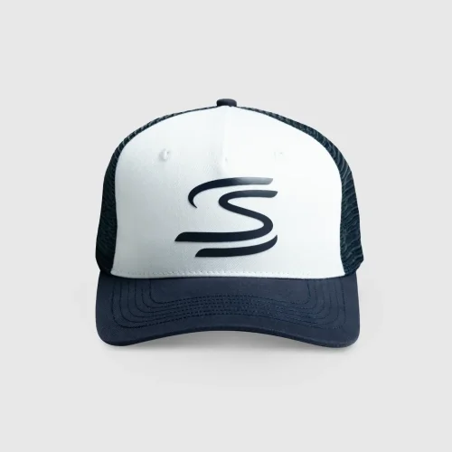 Kšiltovka Ayrton Senna, trucker modro-bílá