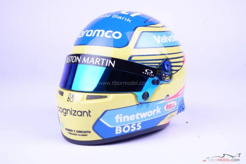 Fernando Alonso 2024 Aston Martin helmet, 1:2 Bell