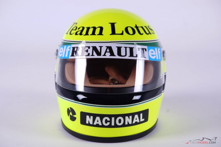 Ayrton Senna 1985 Lotus mini helmet, 1:2