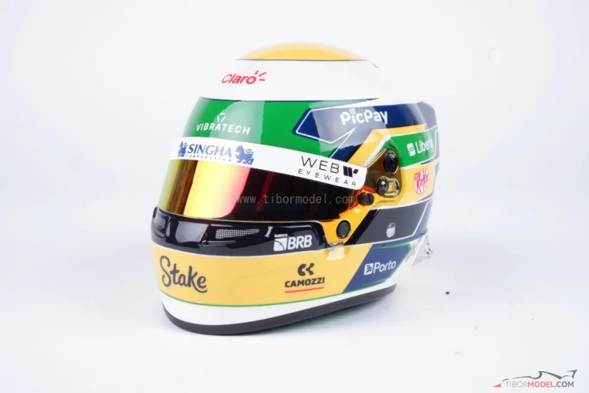 Gabriel Bortoleto 2025 Kick Sauber mini helmet, 1:2 Bell
