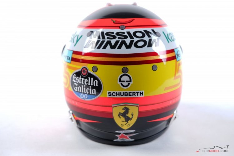 Carlos Sainz Jr. 2021 Ferrari Mission Winnow mini helmet, 1:2 Schuberth