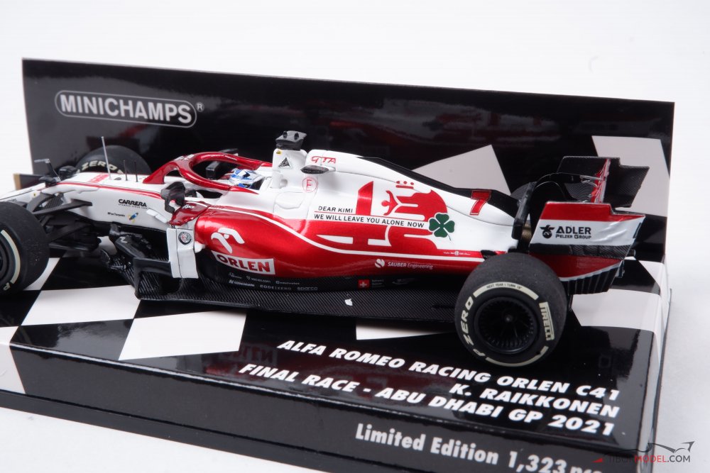 Alfa Romeo Ferrari C41 7 F1 Grand Prix D'Abu Dhabi 2021 Kimi Raikkonen Last F1 Race Spark S7856